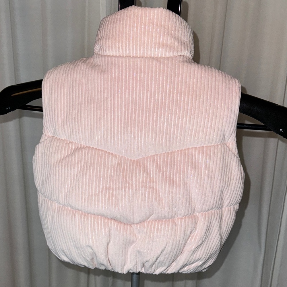 NWOT Pink Corduroy With Shine Kids Puffer Vest Size 2-3 Cozy Fall/Spring - Picture 3 of 6